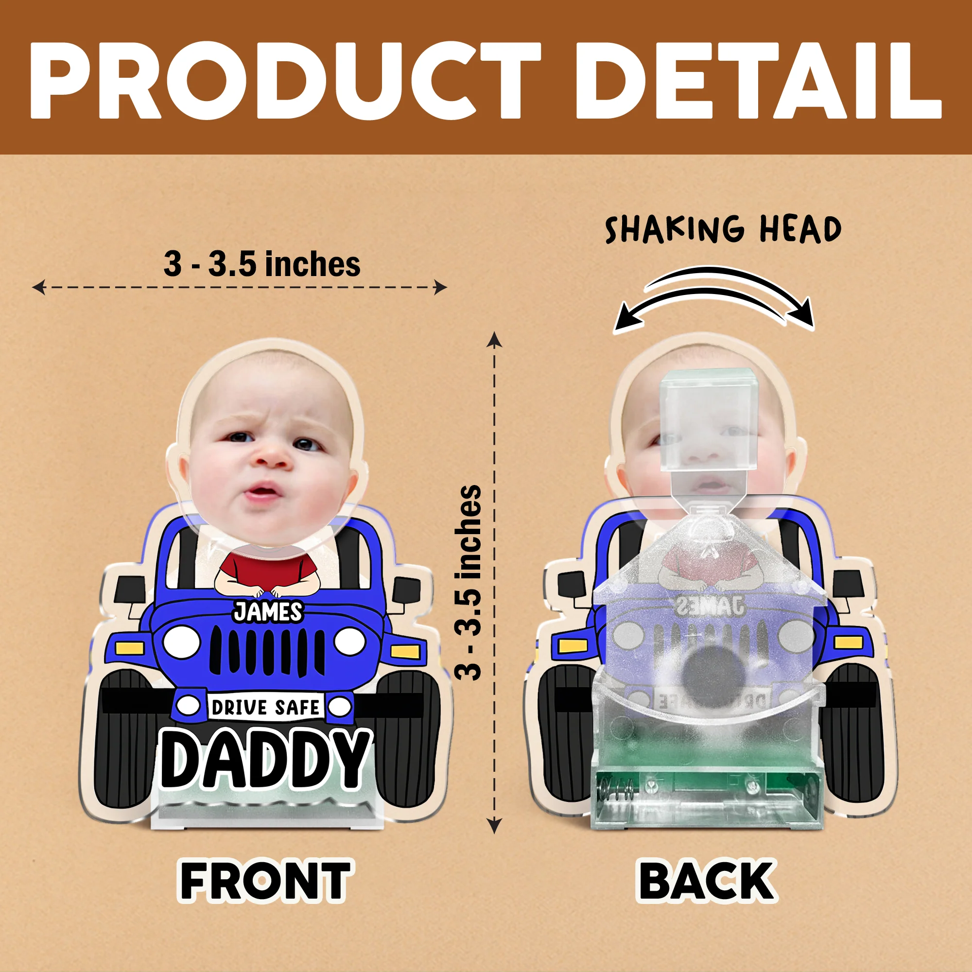 Father's Day Gifts, Custom Car Photo Shaking Head For Dad, Drive Safe Daddy HO82 893850 - Image 8