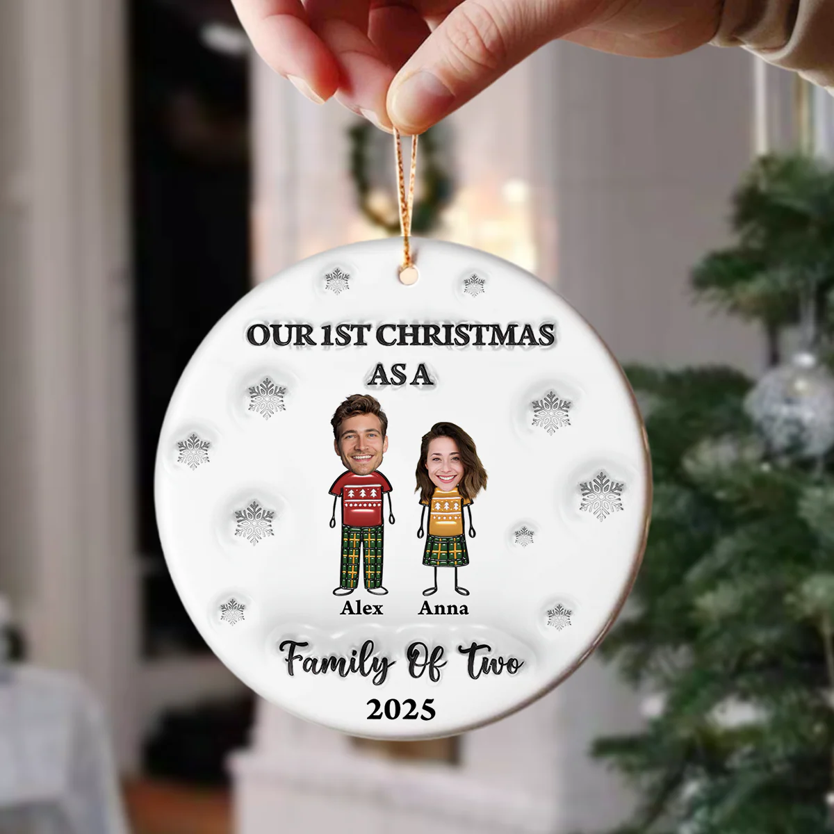 First Christmas As A Family Personalized 3D Inflated Effect Ceramic Ornament CH07 899496 - Image 9