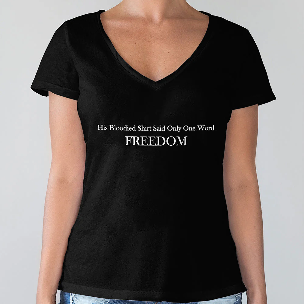 His Blooded Shirt Said One Word Freedom Dark Shirt HA75 64432 - Image 6