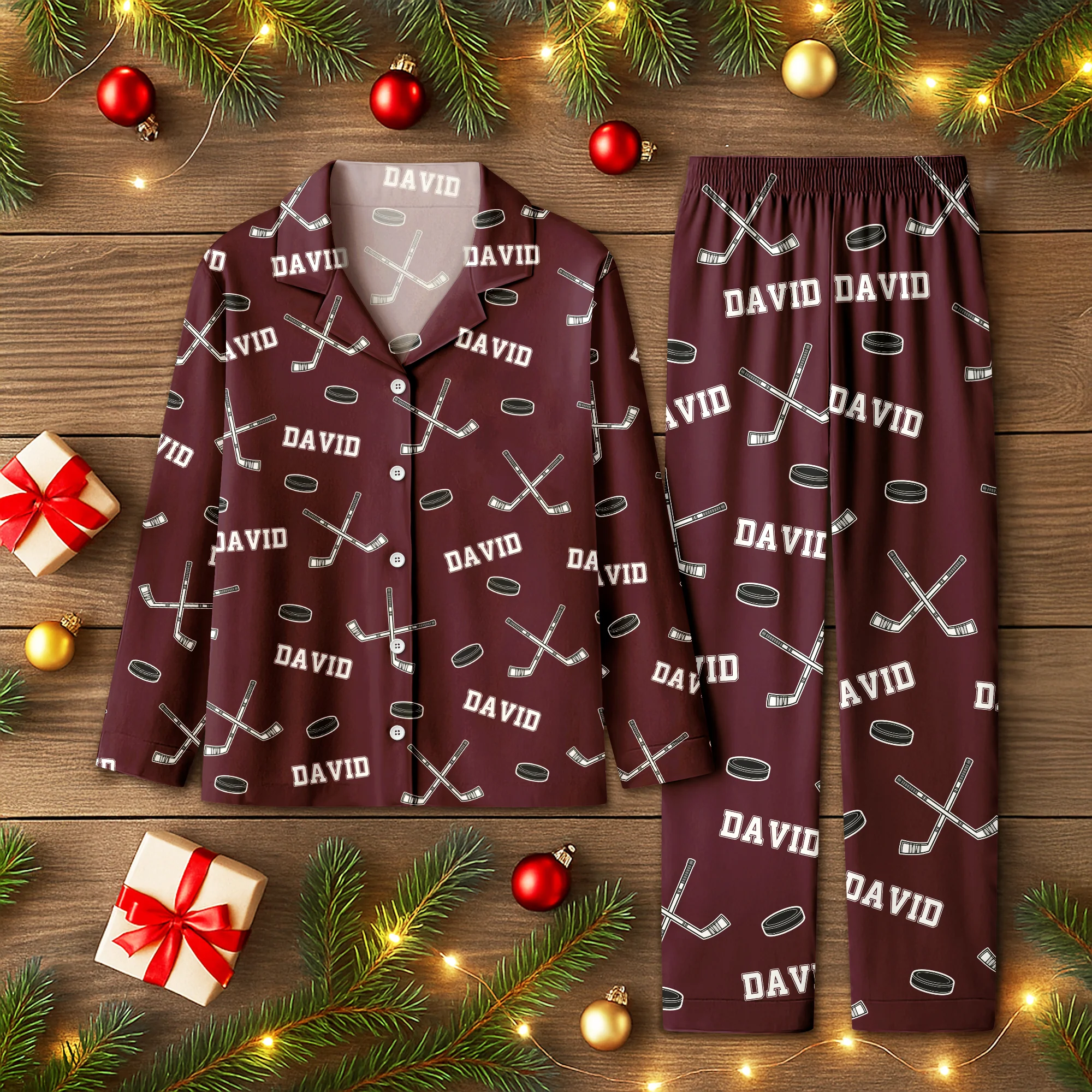 Hockey Custom Name - Personalized Pajamas Gift For Hockey Lovers HO82 900206 - Image 2