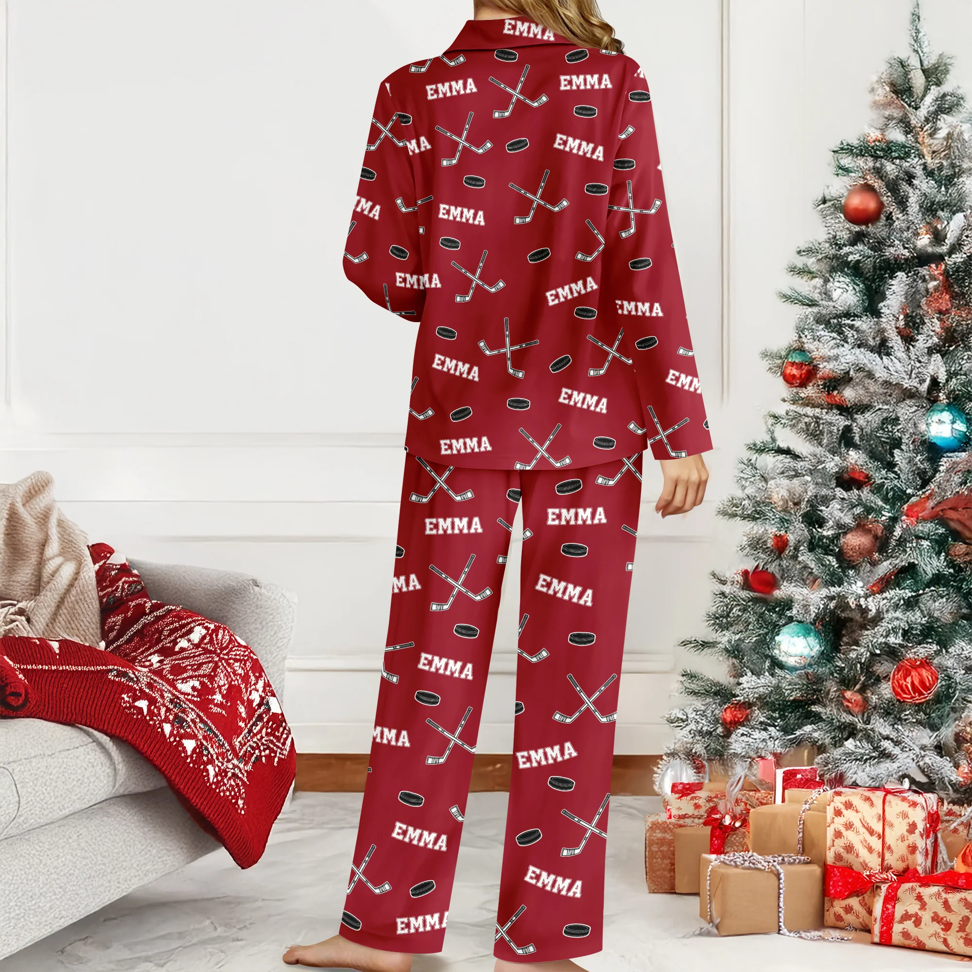 Hockey Custom Name - Personalized Pajamas Gift For Hockey Lovers HO82 900206 - Image 3