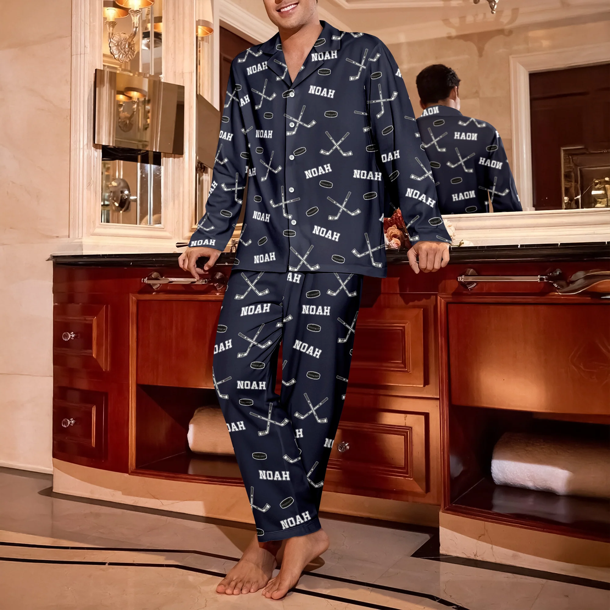 Hockey Custom Name - Personalized Pajamas Gift For Hockey Lovers HO82 900206 - Image 5