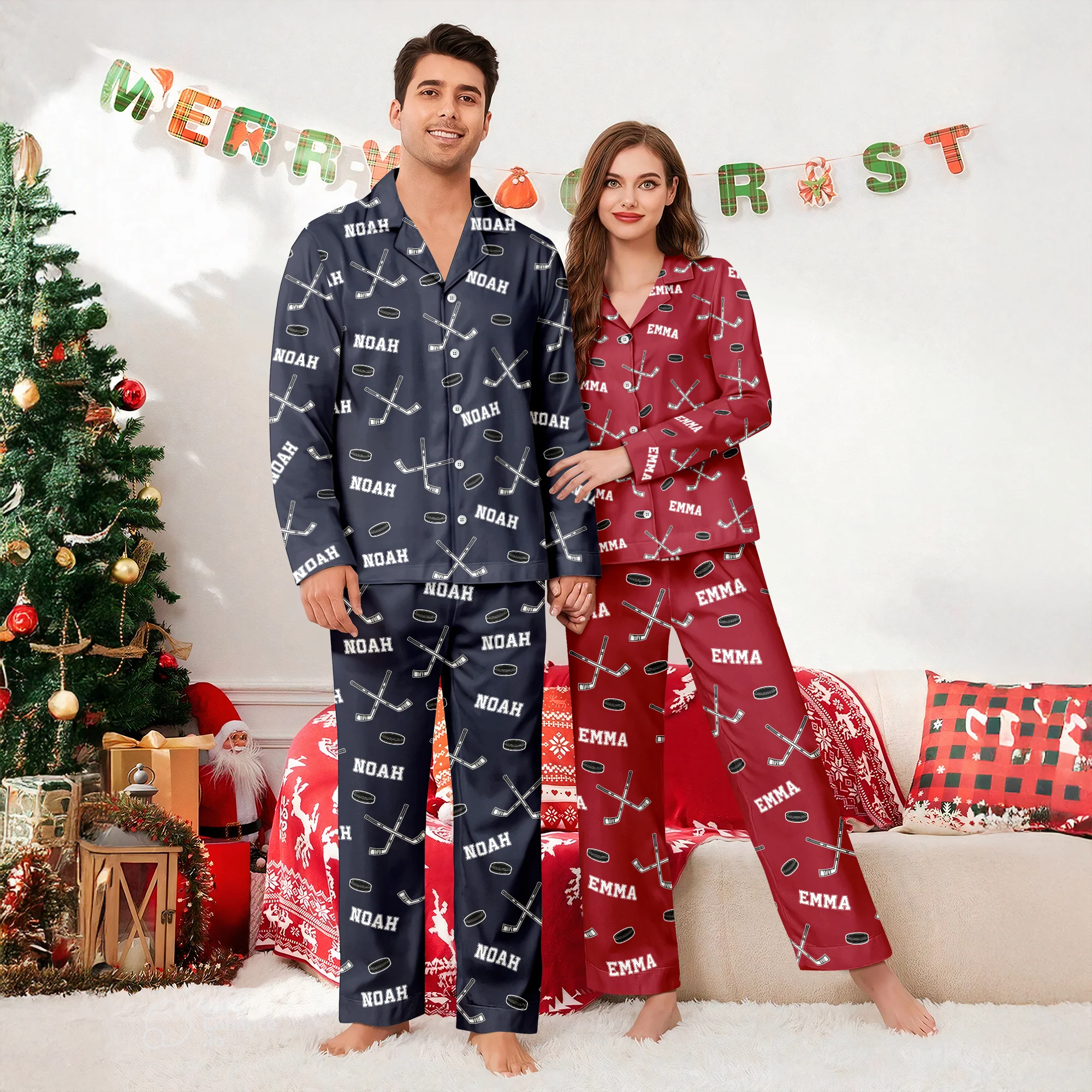 Hockey Custom Name - Personalized Pajamas Gift For Hockey Lovers HO82 900206 - Image 7
