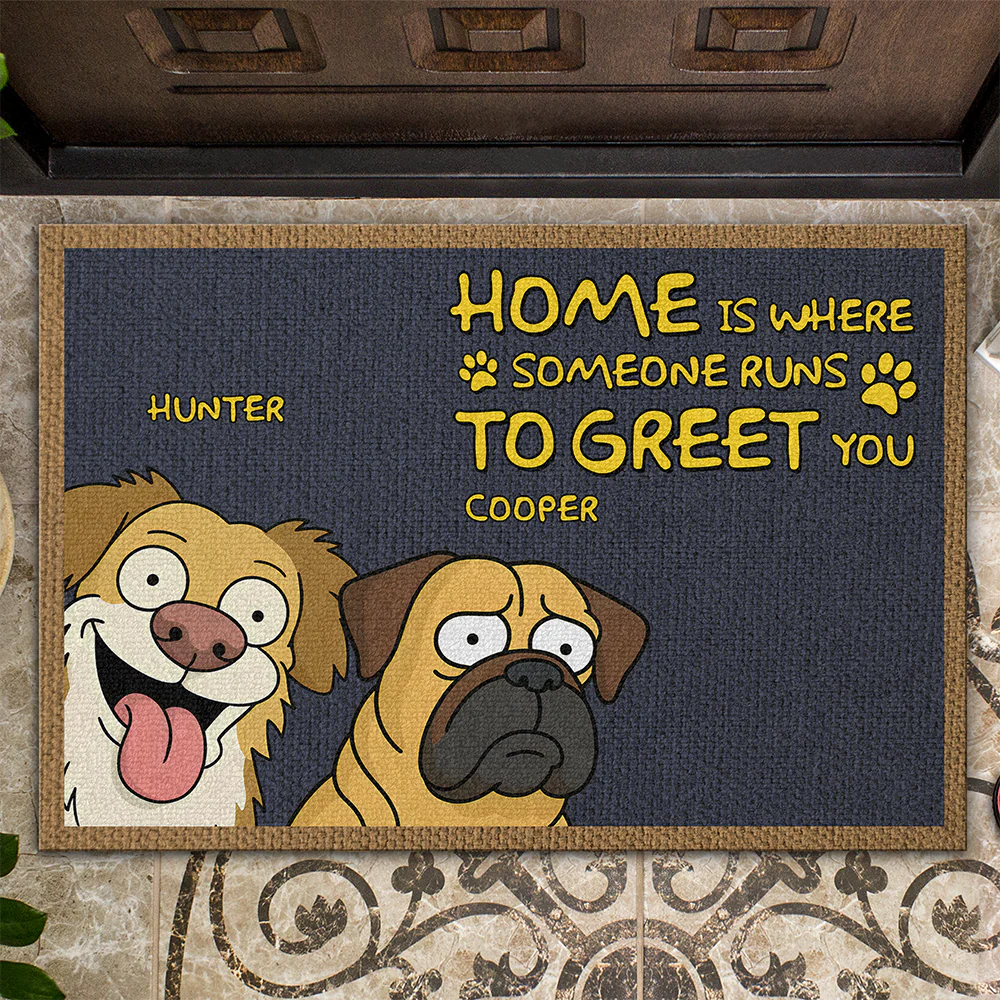 Home Is Where Someone Runs To Greet You Dog Personalized Doormat HA75 892184 - Image 4