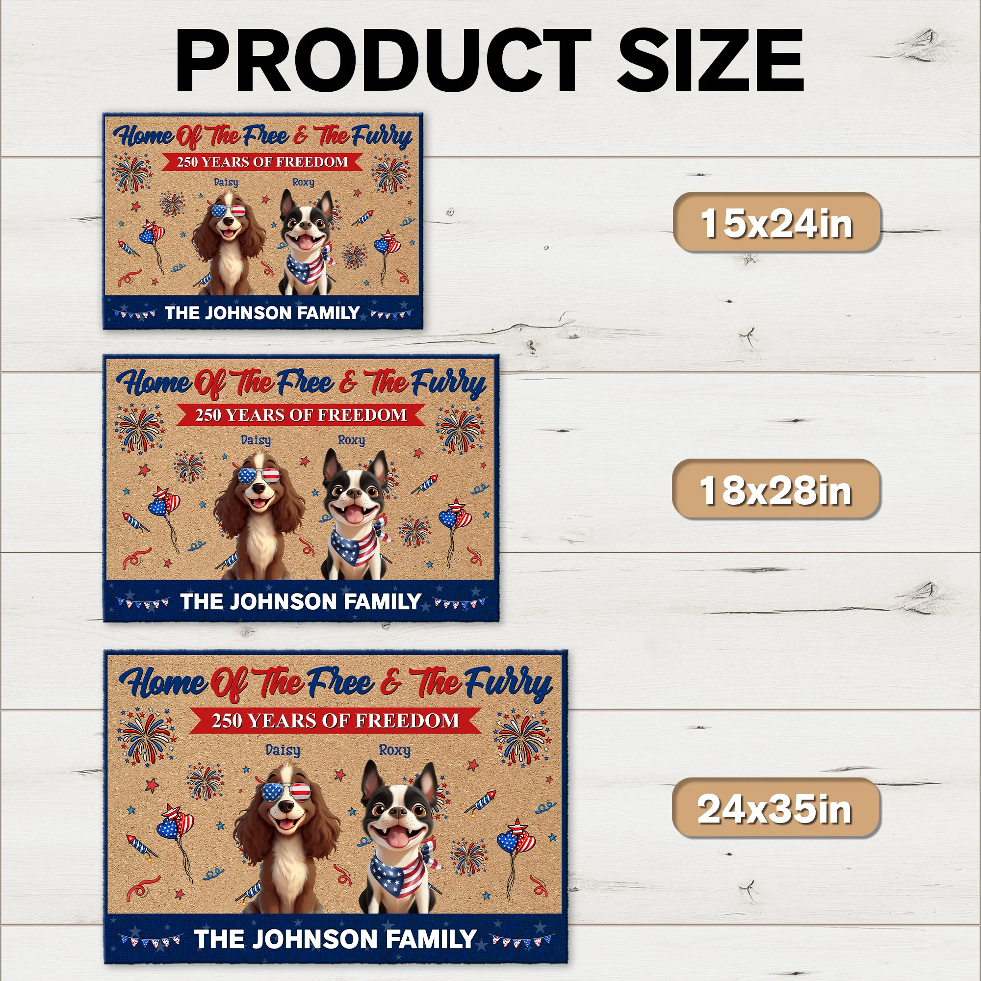 Home Of The Free & The Furry - 250 Years Of Freedom Personalized Doormat CH07 910340 - Image 7
