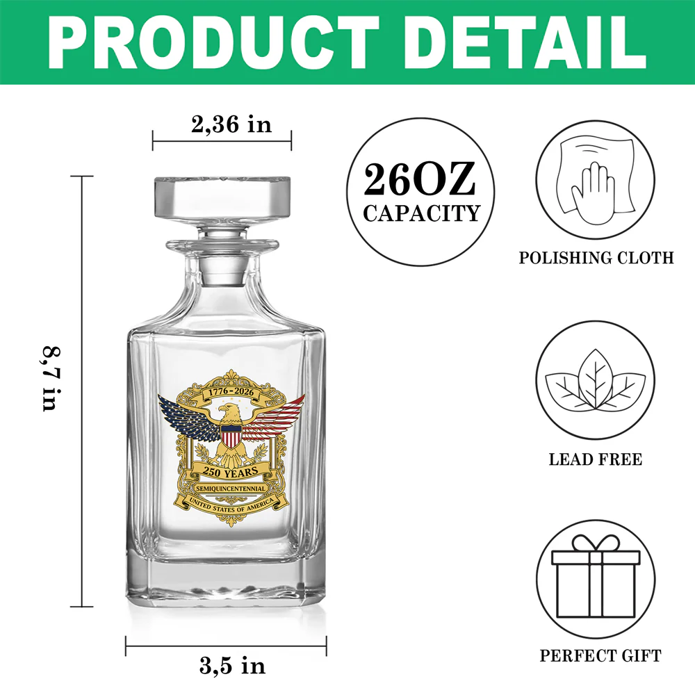 Honoring 250 Years Of Liberty America 250Th Anniversary Decanter CH07 910288 - Image 7