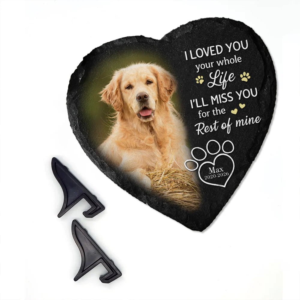 I Loved You Whole Life - Personalized Custom Pet Memorial Heart Shaped Stone HO82 902894 - Image 4