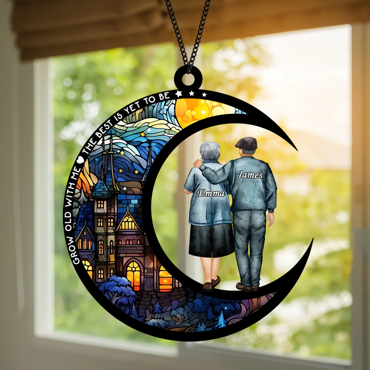 I Want To Grow Old With You – Personalized Suncatcher CH07 896490 - Image 4