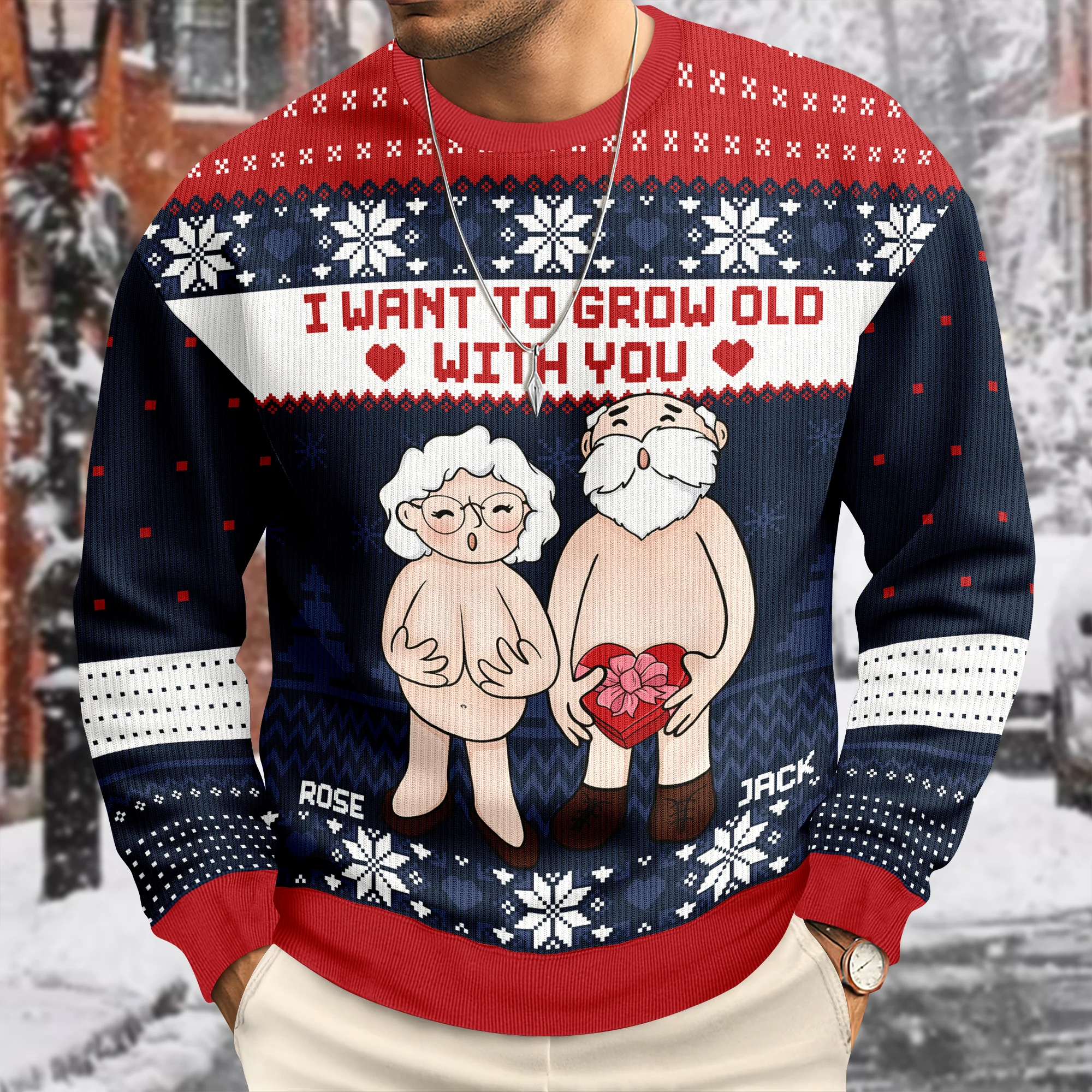 I Want To Grow Old With You Personalized Ugly Sweater CH07 899662 - Image 6