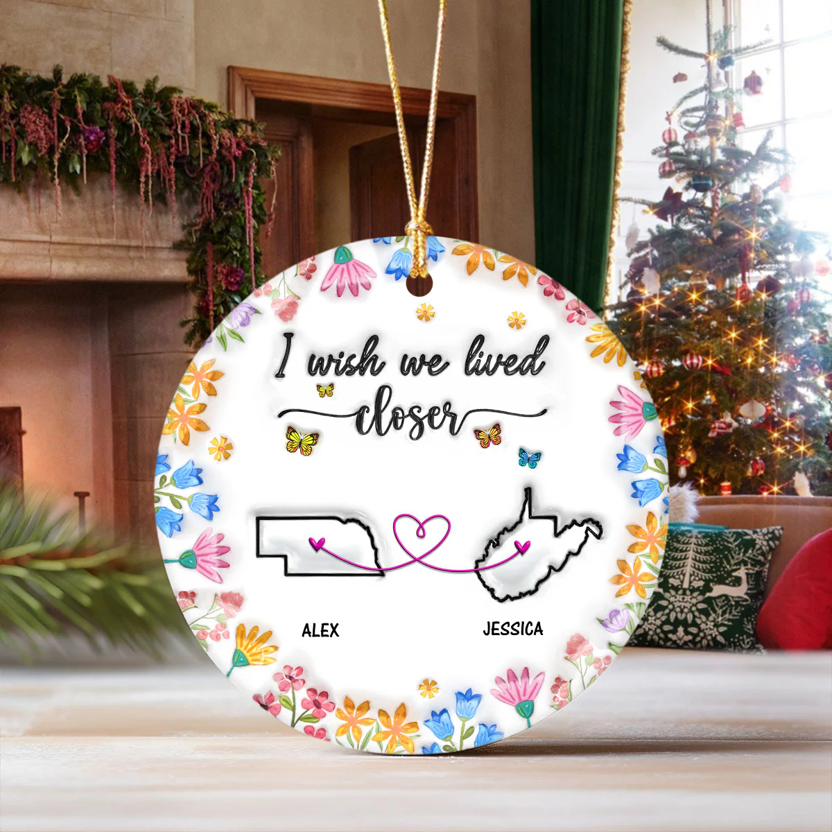 I Wish You Lived Next Door Personalized 3D Inflated Effect Ceramic Ornament For Bestie, Sister CH07 896988 - Image 4