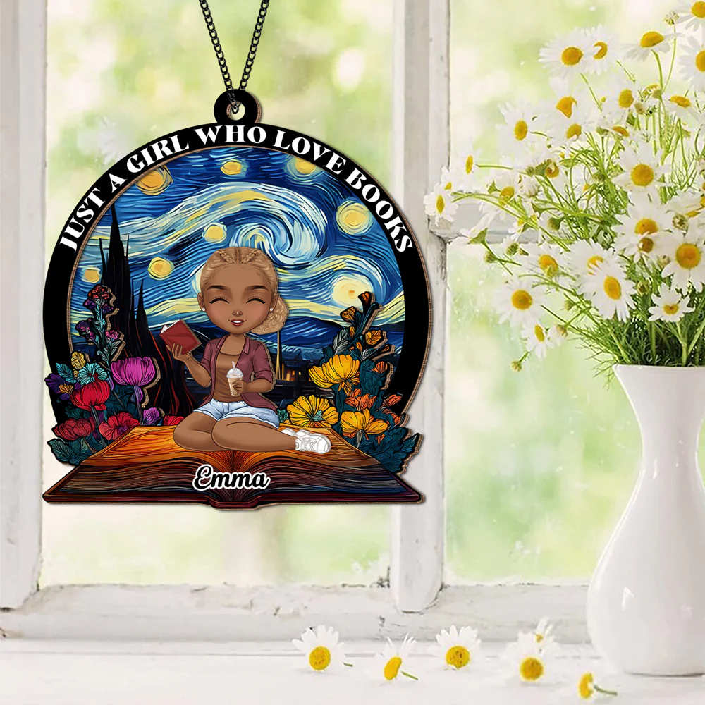 Just A Girl Who Love Books Personalized Book Lovers Suncatcher CH07 896524 - Image 3