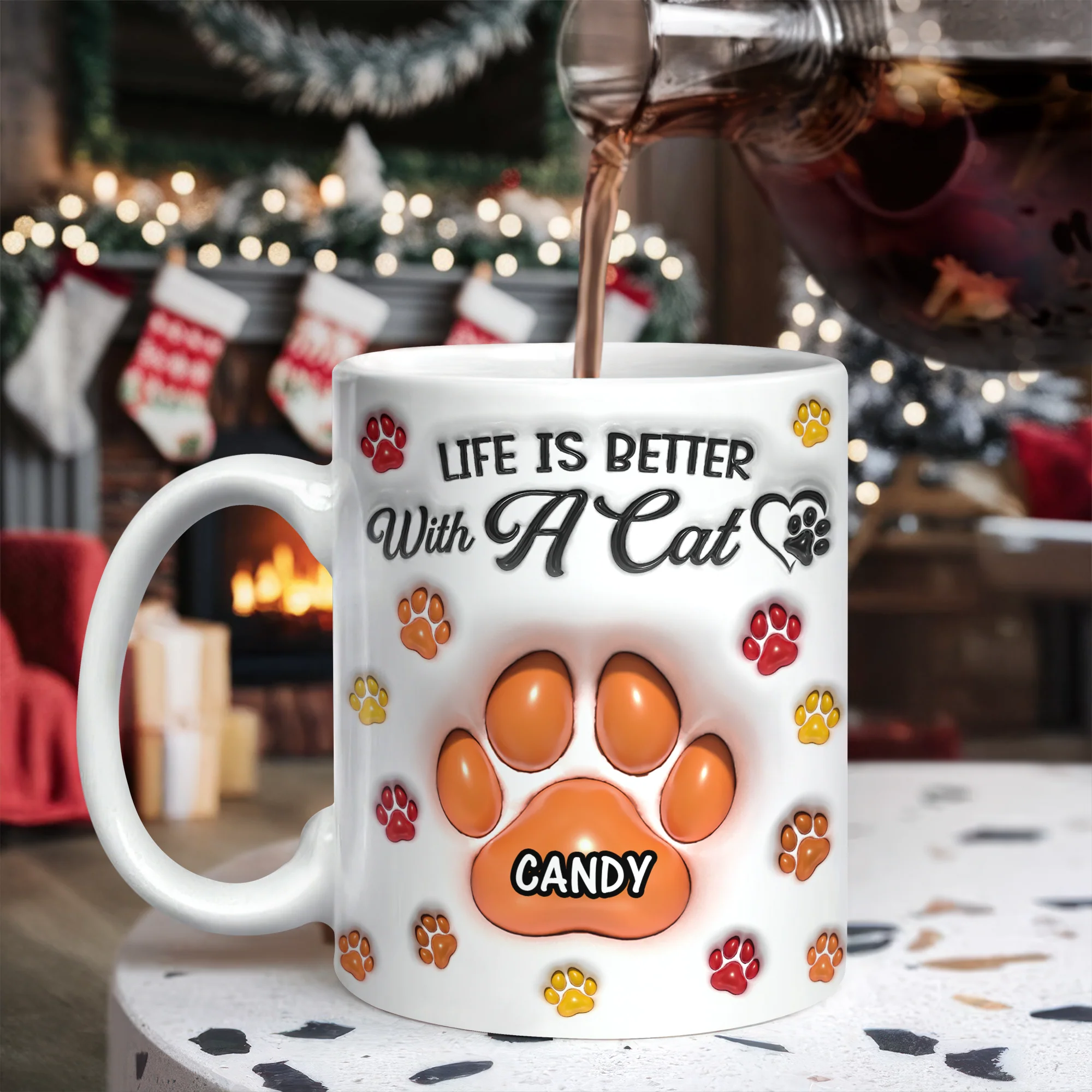 Life Is Better With Paws - Personalized 3D Mug LM32 895007 - Image 2