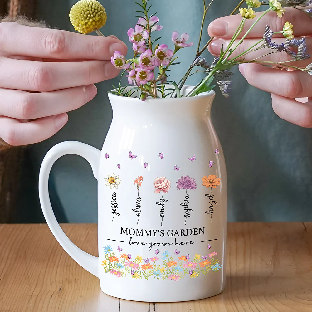 Mom's Garden Love Grows Here Personalized Vase For Mother's Day CH07 910880 - Image 2