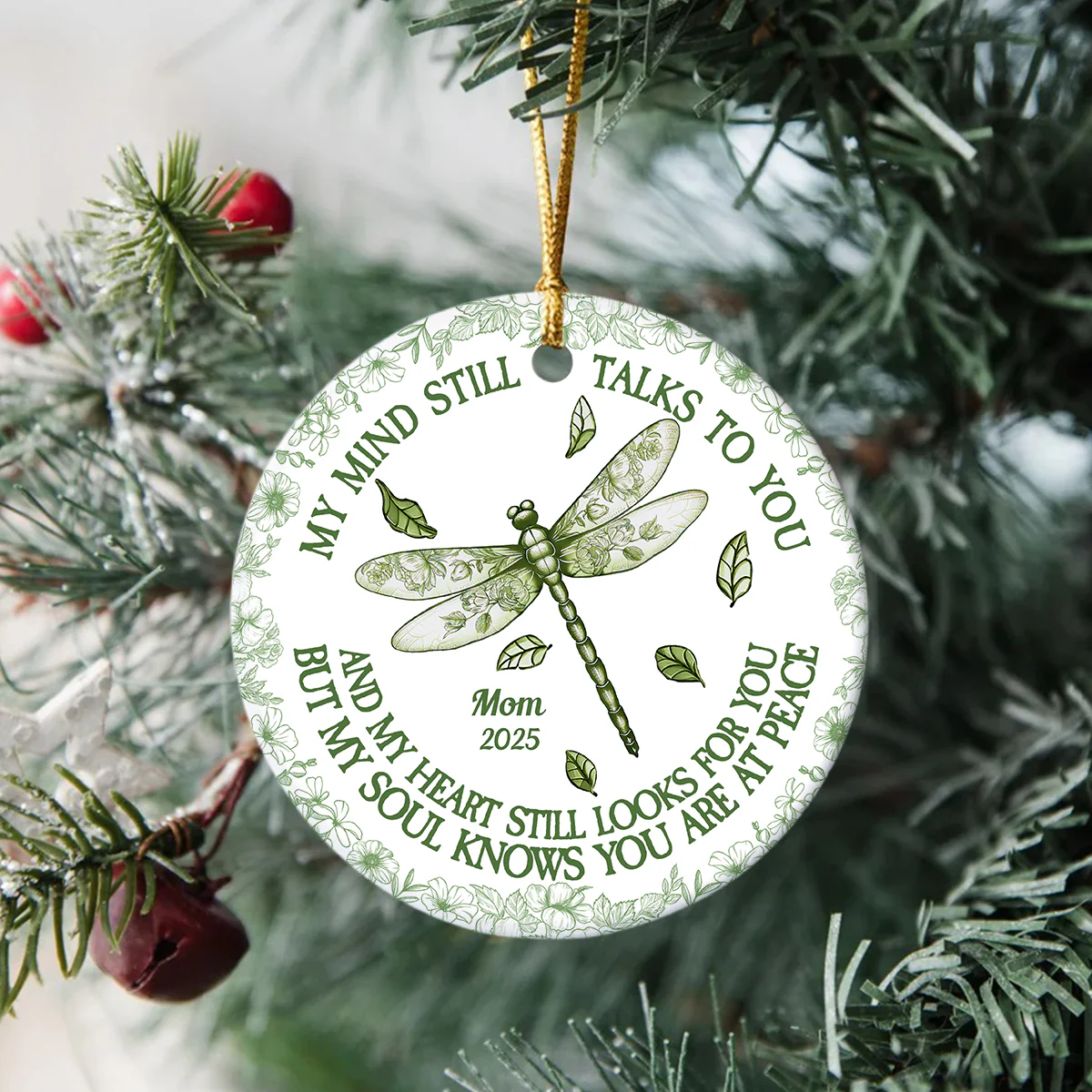 My Mind Still Talks To You Toile - Personalized Ceramic Ornament HA75 897460 - Image 3