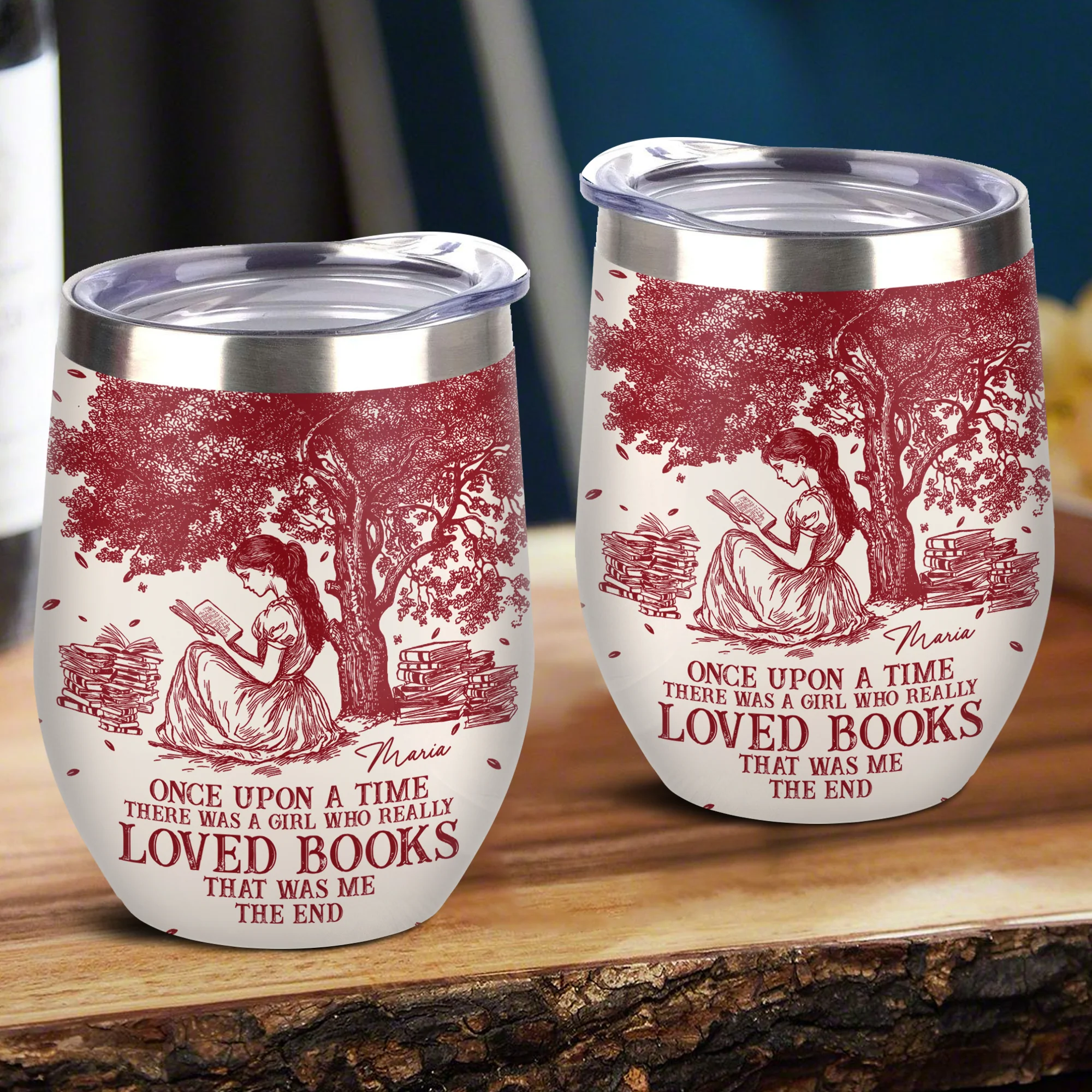 Once Upon A Time Chinoiserie Toile De Jouy - Personalized Wine Tumbler LM32 893401 - Image 4