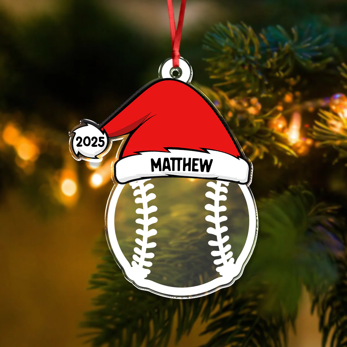Personalised Baseball Volleyball Sports with Santa Hat Christmas Ornament LM32 893987 - Image 5