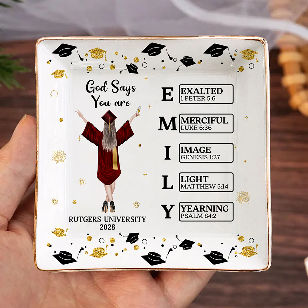 Personalised Cartoon Graduate Character Bible Name Jewellery Dish Graduation Gift for 2026 Graduates HO82 901818 - Image 5