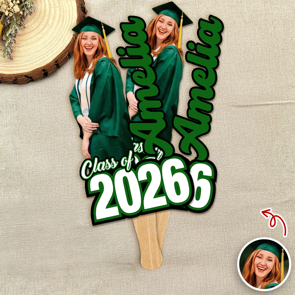 Personalised Class Of Face Fan Party Favor for Graduate LM32 899435 - Image 2