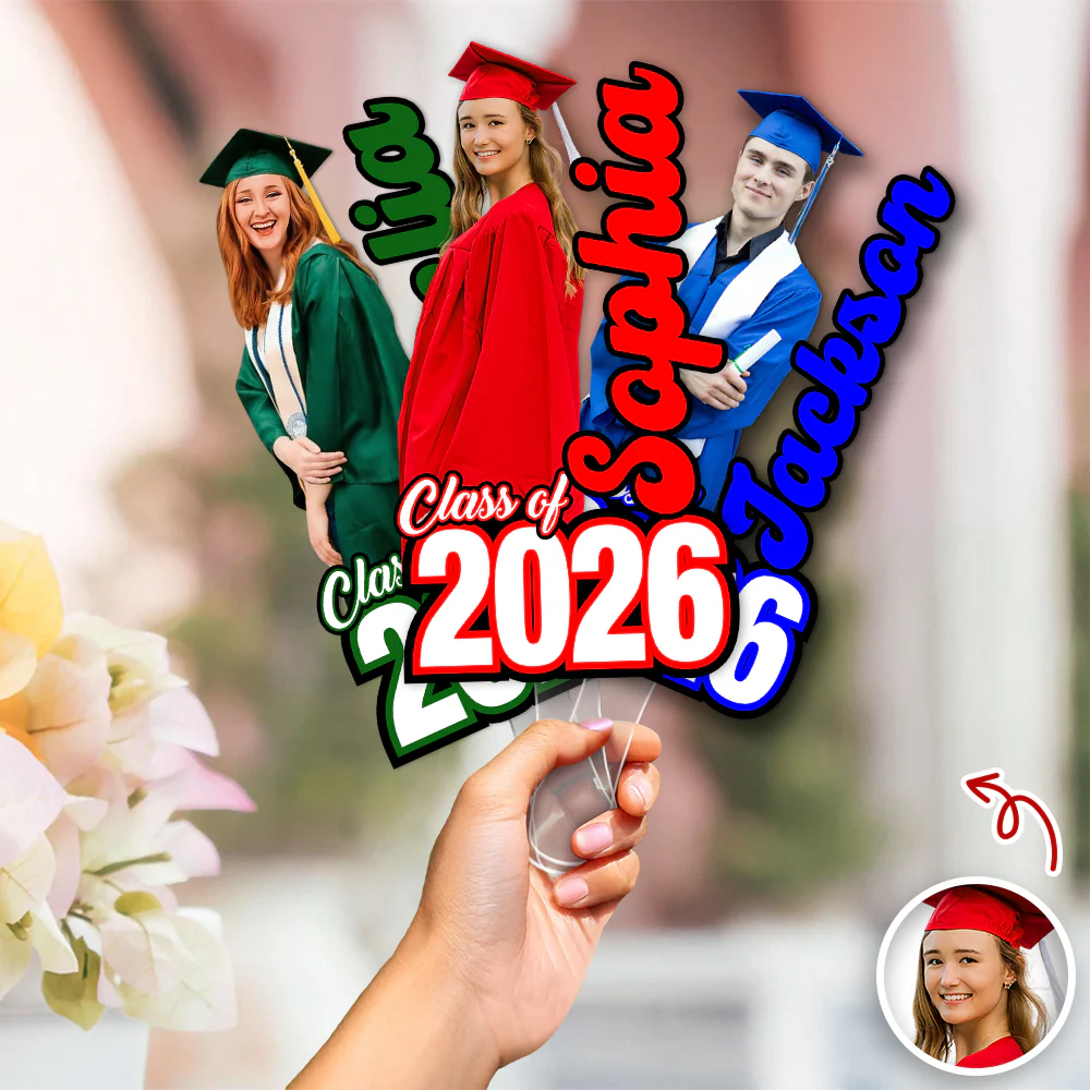 Personalised Class Of Face Fan Party Favor for Graduate LM32 899435 - Image 5