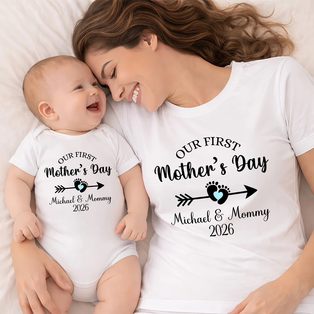 Personalised Our First Mothers Day Matching Shirt LM32 899623 - Image 4