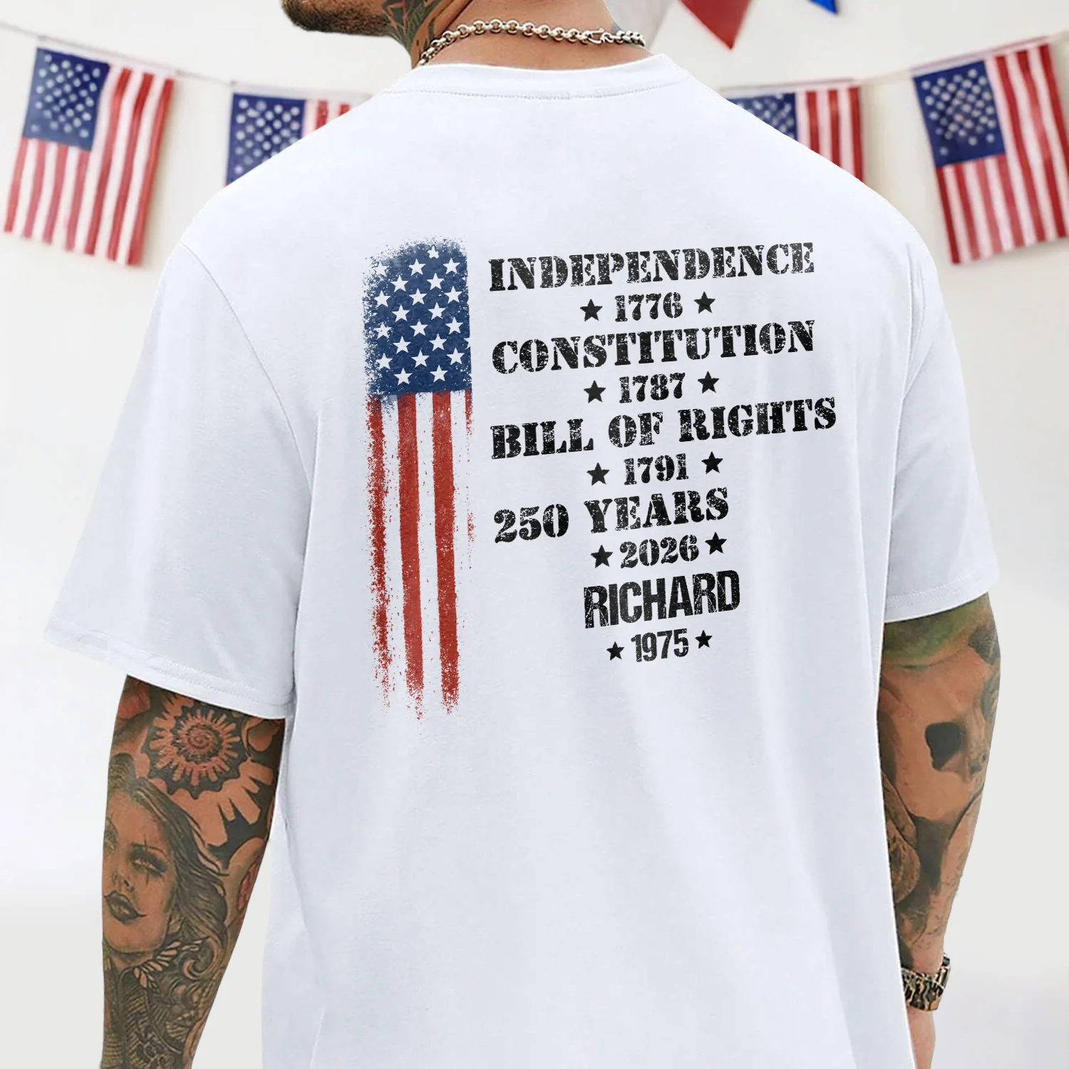 Personalized 250 Years Of America Back Shirt – Independence 1776 Constitution 1787 Bill Of Rights Patriotic USA TH10 898929 - Image 6