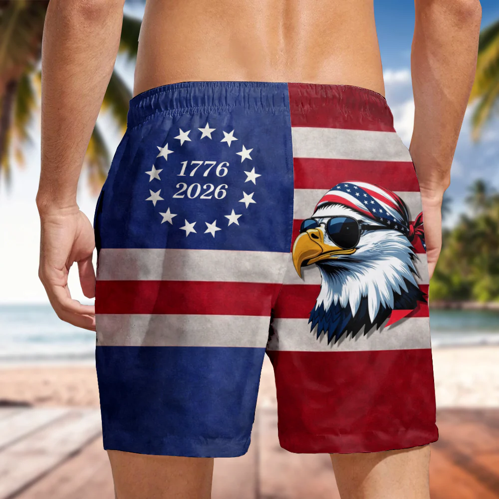 Personalized 250 Years of Freedom 1776-2026 Beach Short HO82 901984 - Image 5