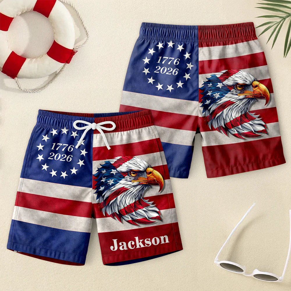 Personalized 250 Years of Freedom 1776-2026 Beach Short HO82 901984 - Image 7