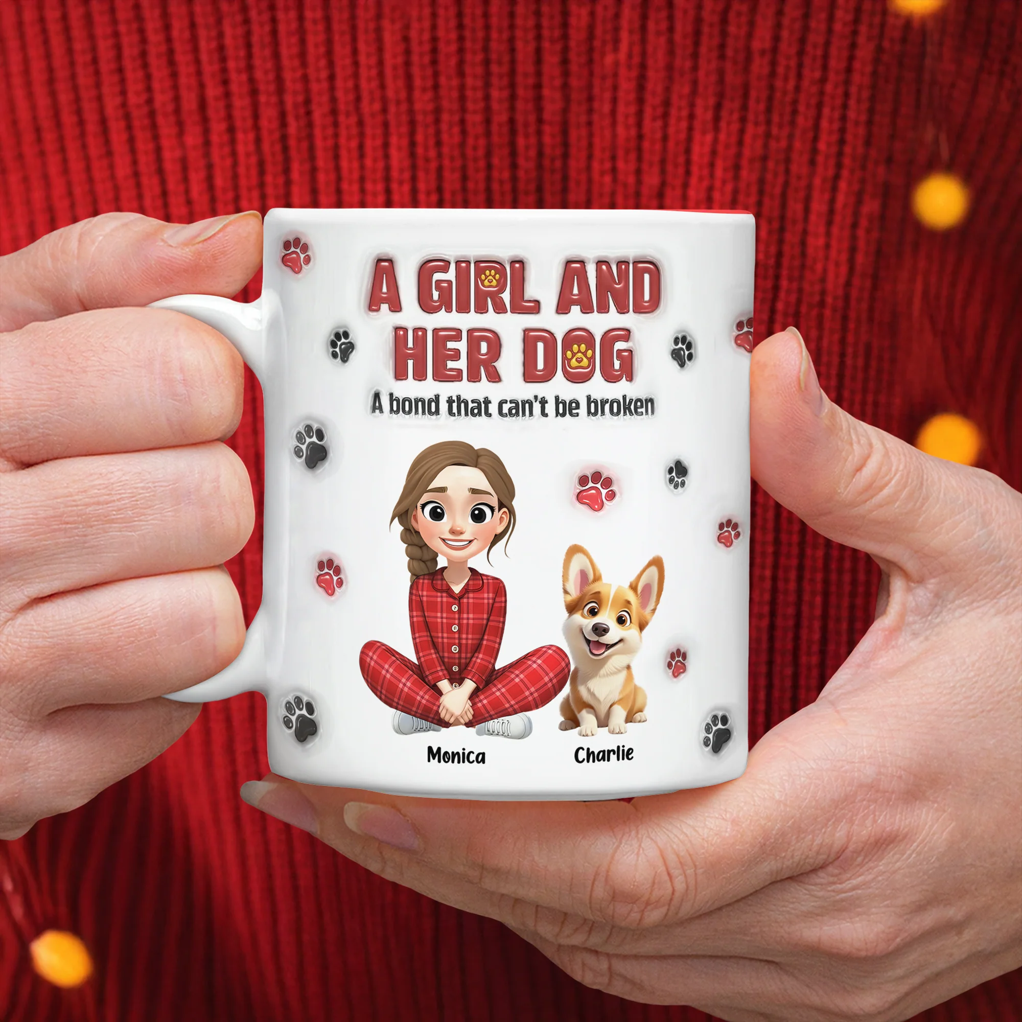 Personalized A Girl And Her Dog Version 3D Inflated Effect Mug HA75 898070 - Image 10