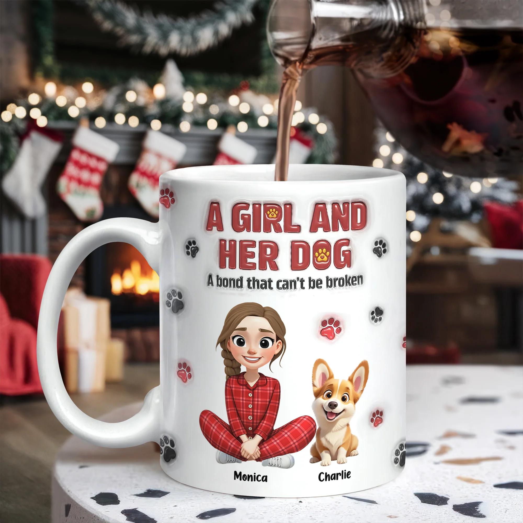 Personalized A Girl And Her Dog Version 3D Inflated Effect Mug HA75 898070 - Image 11