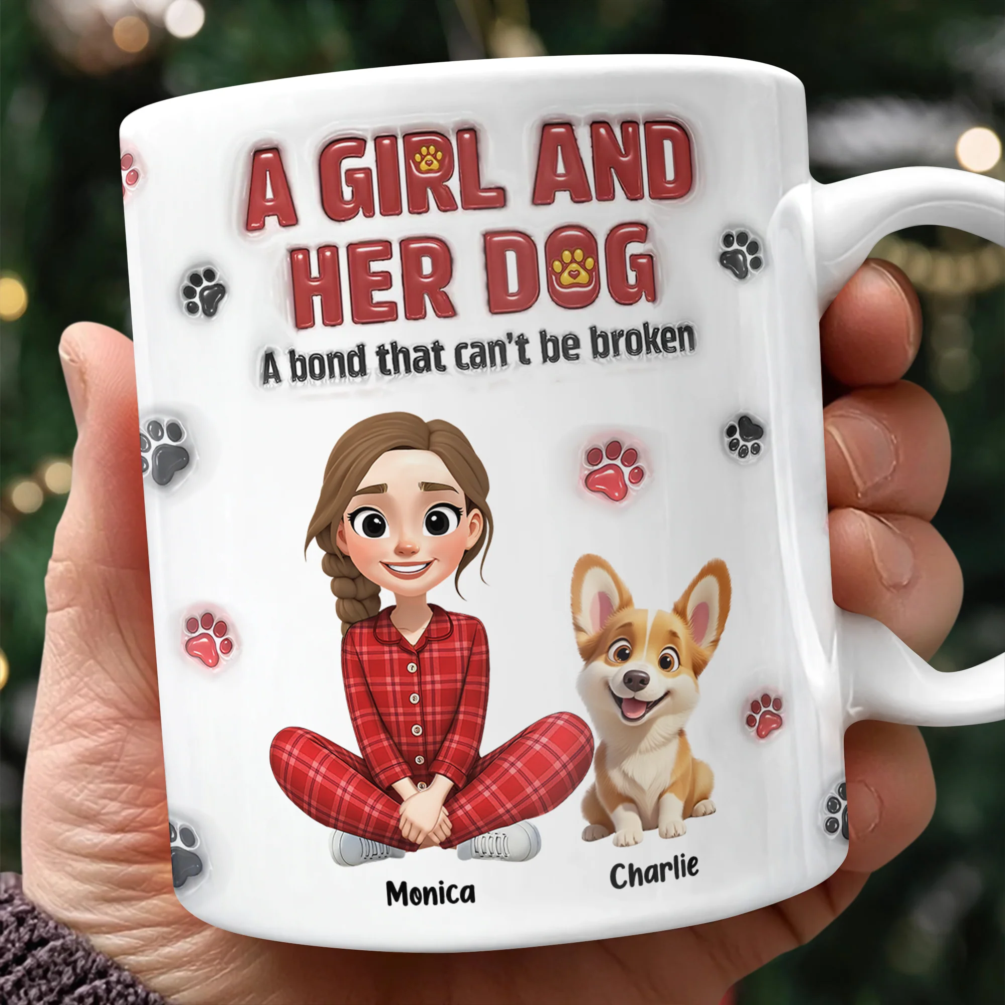 Personalized A Girl And Her Dog Version 3D Inflated Effect Mug HA75 898070 - Image 12