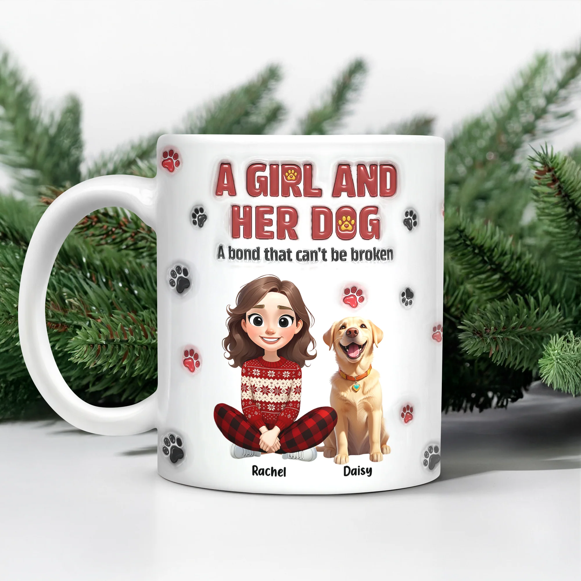 Personalized A Girl And Her Dog Version 3D Inflated Effect Mug HA75 898070 - Image 13