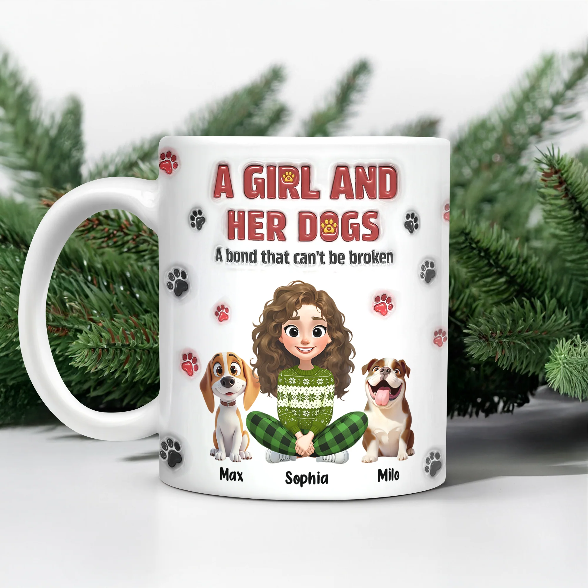 Personalized A Girl And Her Dog Version 3D Inflated Effect Mug HA75 898070 - Image 16