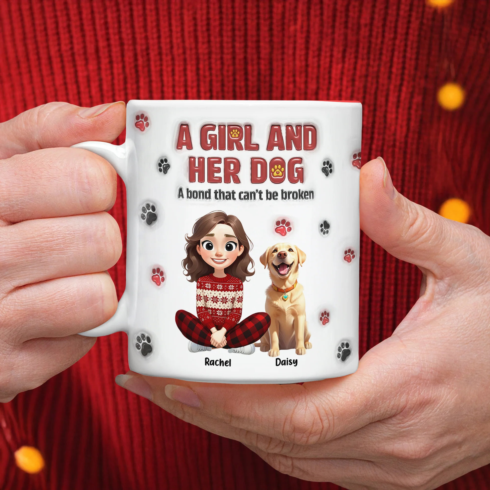Personalized A Girl And Her Dog Version 3D Inflated Effect Mug HA75 898070 - Image 3