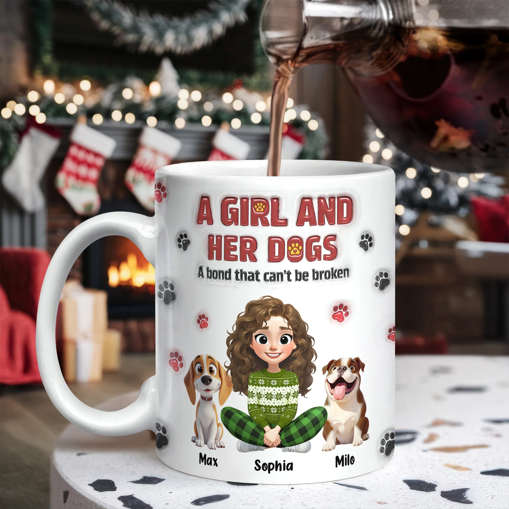 Personalized A Girl And Her Dog Version 3D Inflated Effect Mug HA75 898070 - Image 4