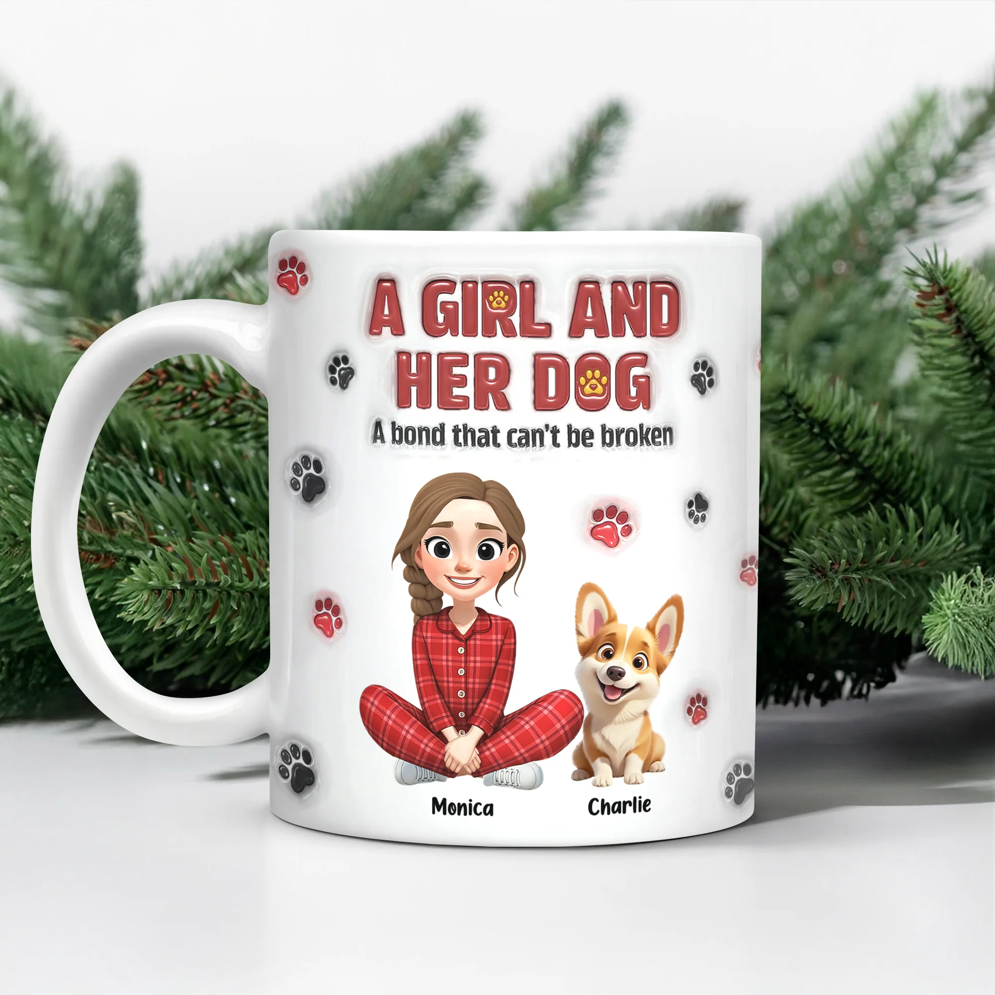 Personalized A Girl And Her Dog Version 3D Inflated Effect Mug HA75 898070 - Image 8