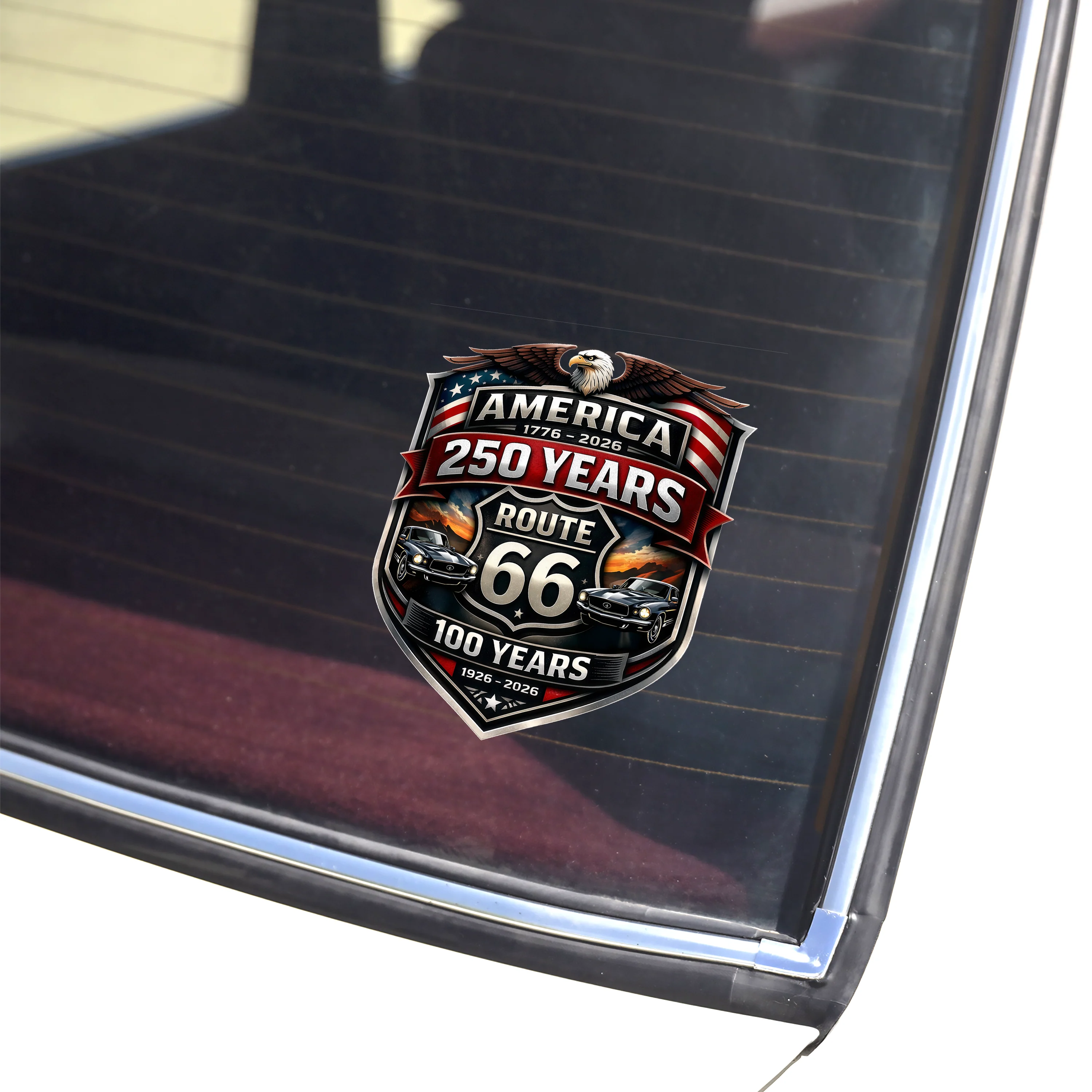 Personalized America 250 & 100 Years of Route 66 Car Window Decal Sticker CH07 910612 - Image 2