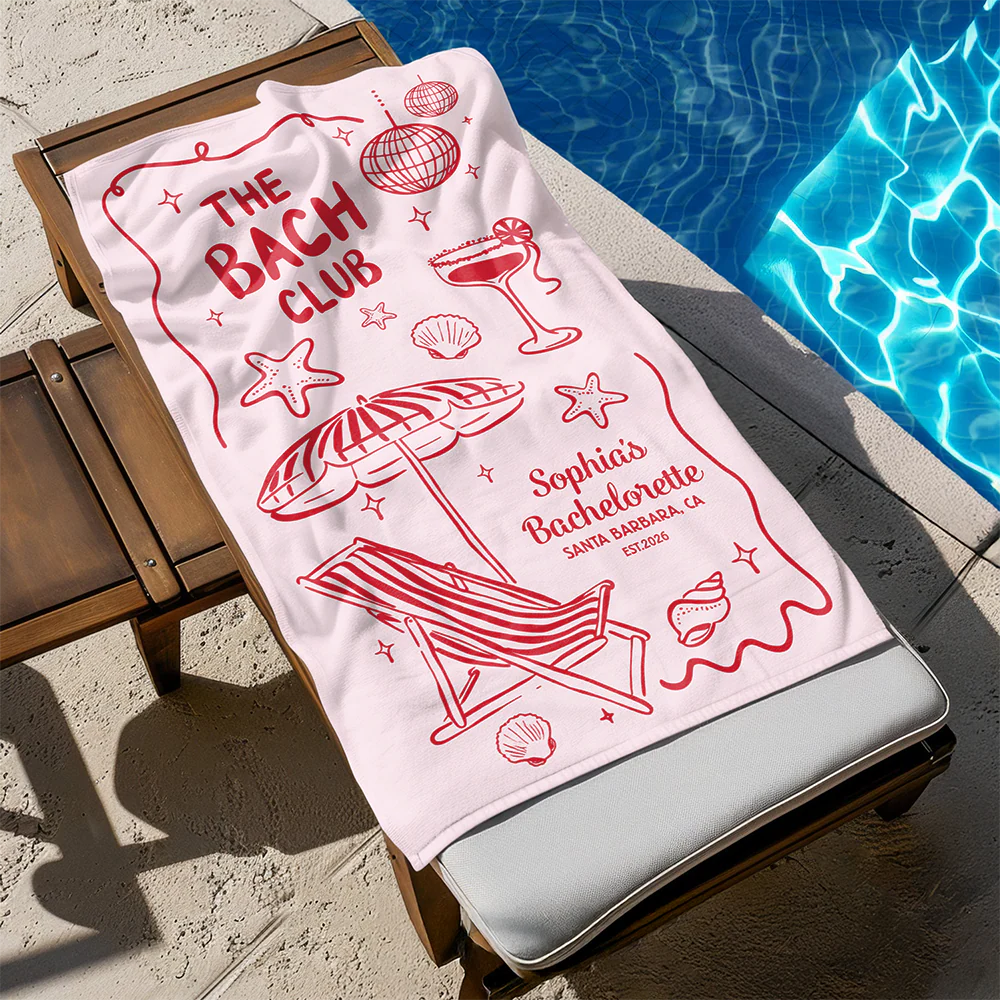 Personalized Bachelorette Beach Towel – Bridesmaids & Girls Trip Custom Towel Gift CH07 911010 - Image 6