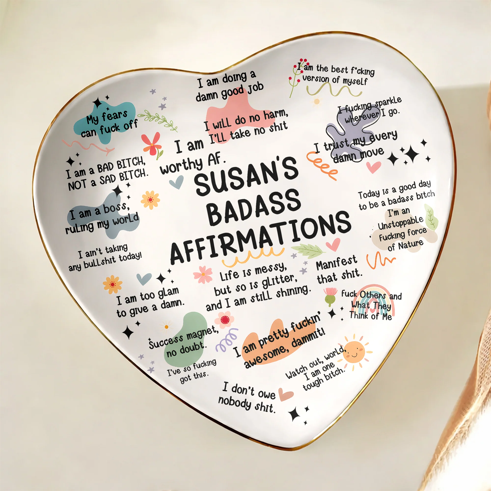 Personalized Bad B*tch Affirmation Funny Ring Dish Gift for Friends, Besties & Coworkers LM32 899811 - Image 4