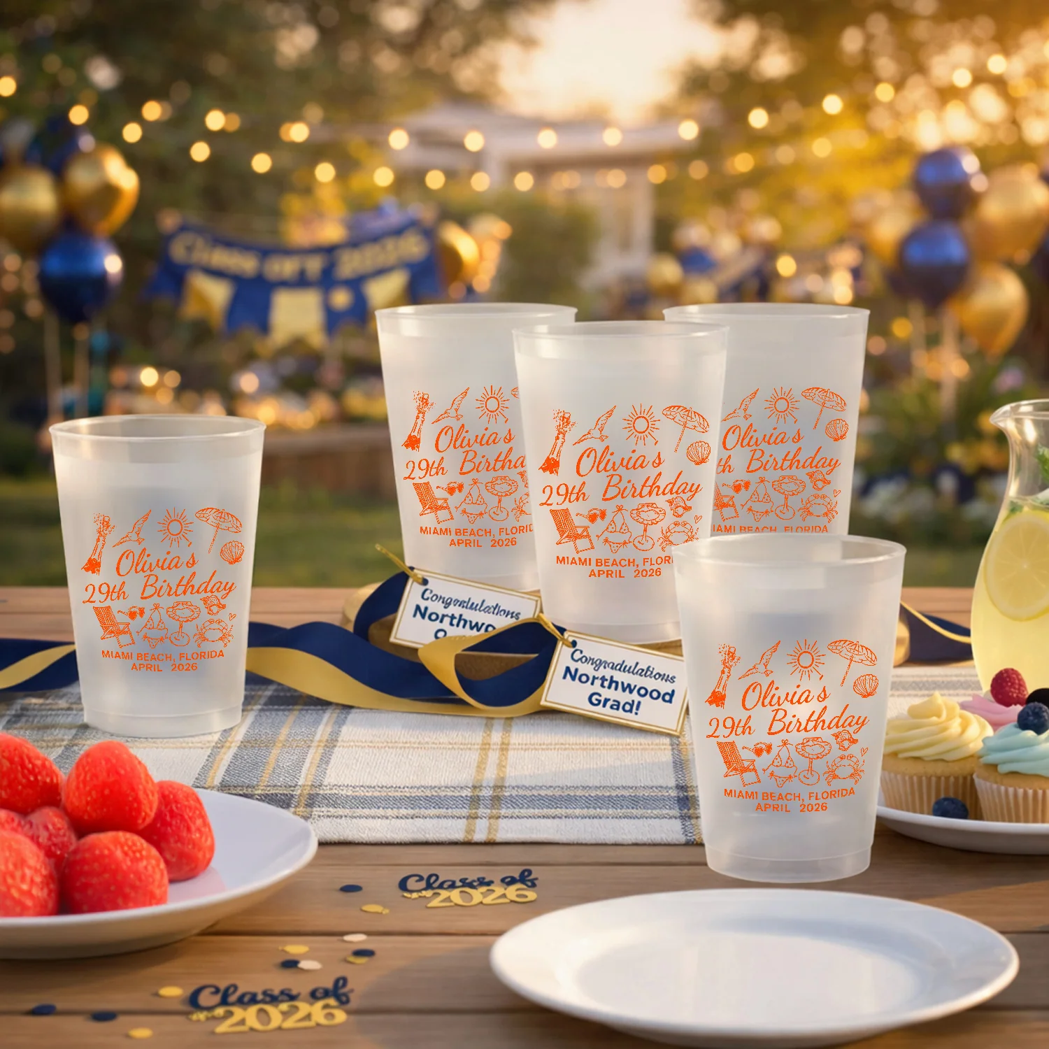 Personalized Beach Birthday Cups for Summer Celebration LM32 899933 - Image 5