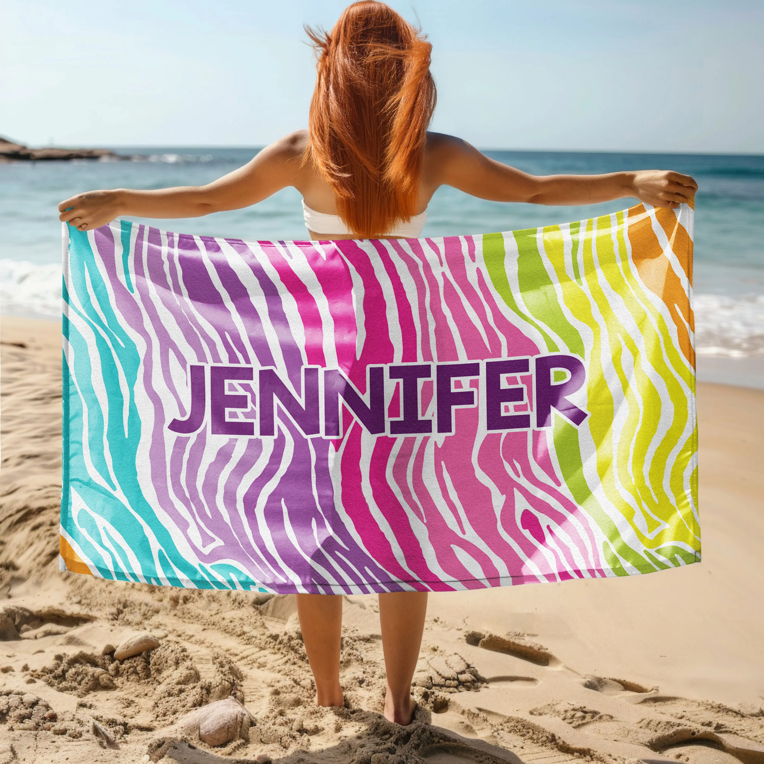 Personalized Beach Towel - Vacation Gear - For Beach, Pool, Camp, Vacation - Customize with Name HO82 894160 - Image 3