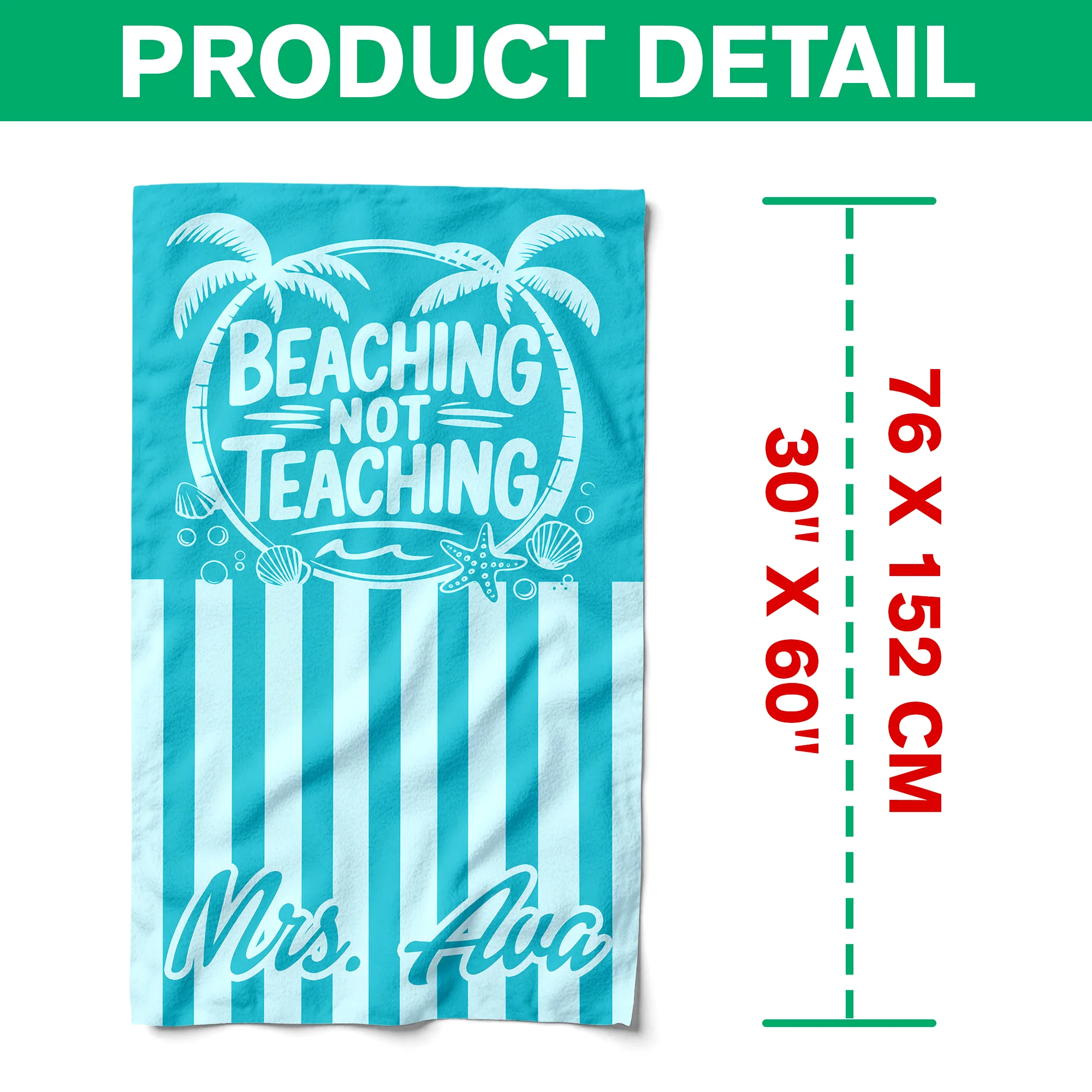Personalized Beaching Not Teaching Towel, Funny Teacher Summer Beach Towel CH07 911400 - Image 7