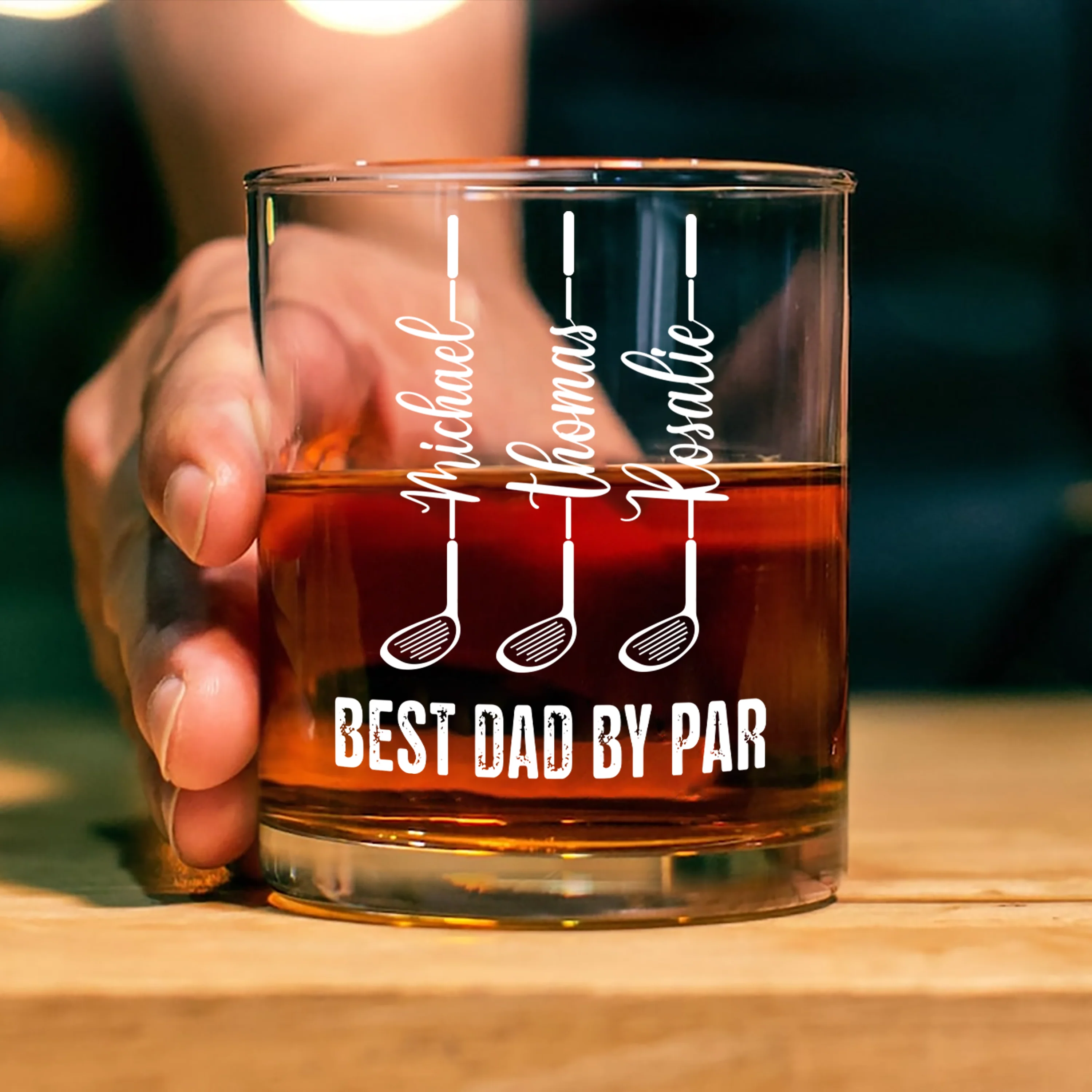 Personalized Best Dad by Par Whiskey Glass Gift For Father's Day HA75 921268 - Image 2
