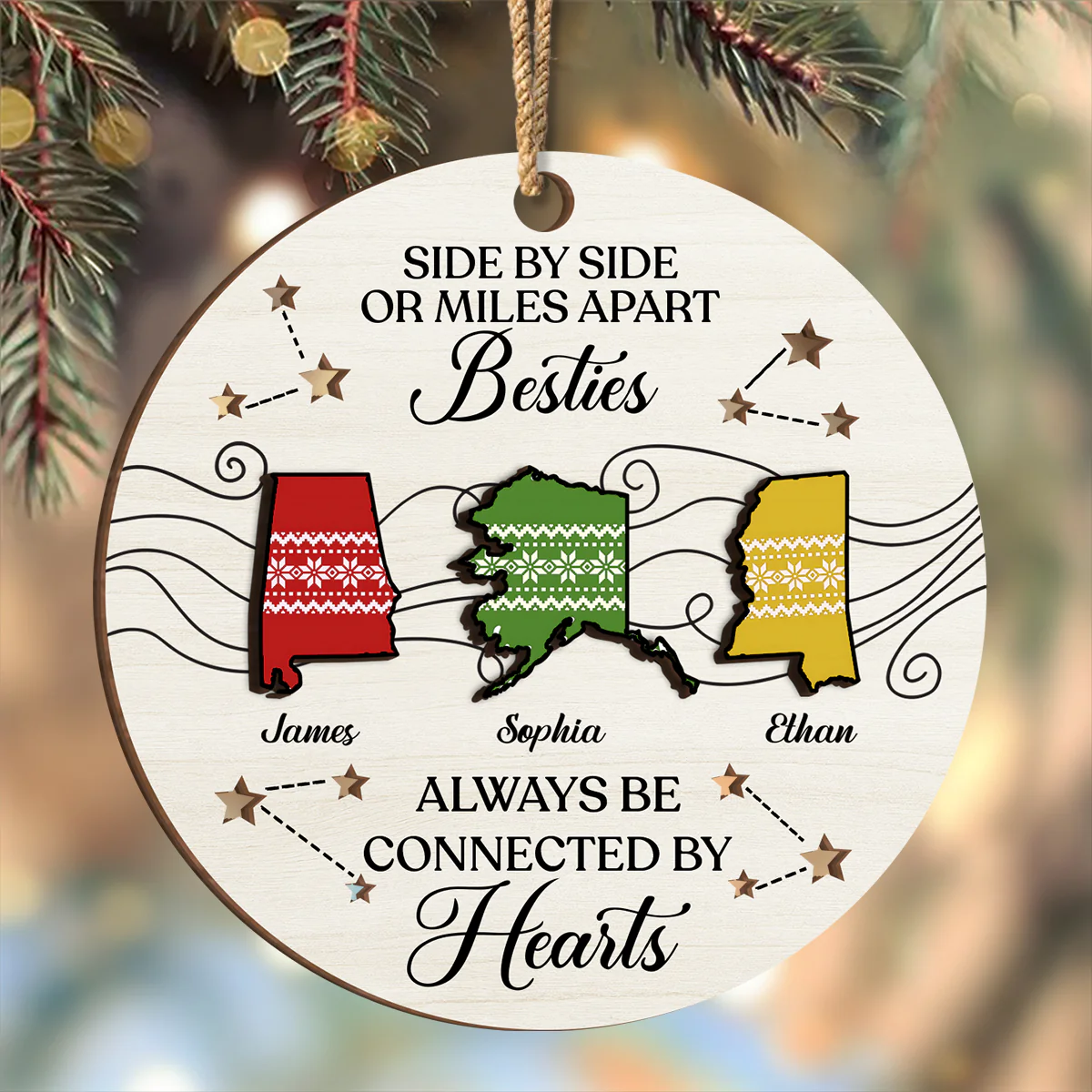 Personalized Best Friend Christmas Birthday 2-Layer Wooden Ornament Gifts For Women, Besties, Sisters, BFF TH10 894917 - Image 5