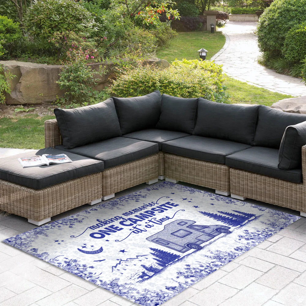 Personalized Camping Patio Rug Toile De Jouy Style HA75 892644 - Image 4