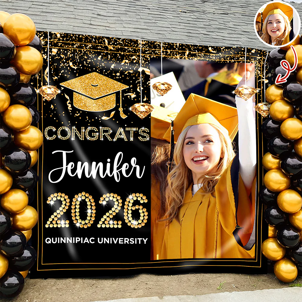 Personalized Congrats Class Of 2026 Backdrop Graduation Party Decor CH07 910824 - Image 2