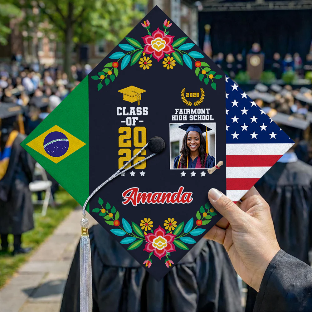 Personalized Country Flag Graduation Cap Topper Class of 2026 Gift CH07 910900 - Image 4