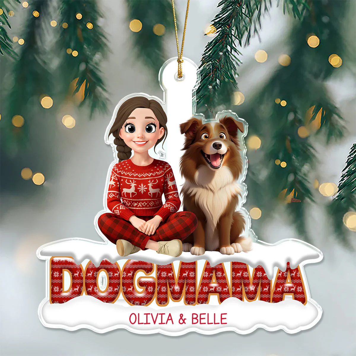 Personalized Dog Dad Dog Mom Acrylic Ornament TH10 896443 - Image 5