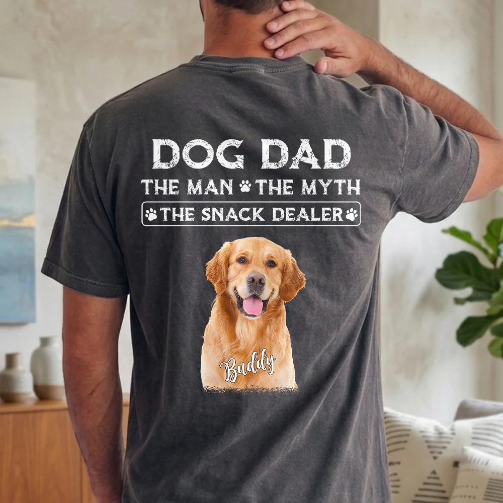 Personalized Dog Dad The Man The Myth The Snack Dealer Back Comfort Shirt CH07 911524 - Image 5