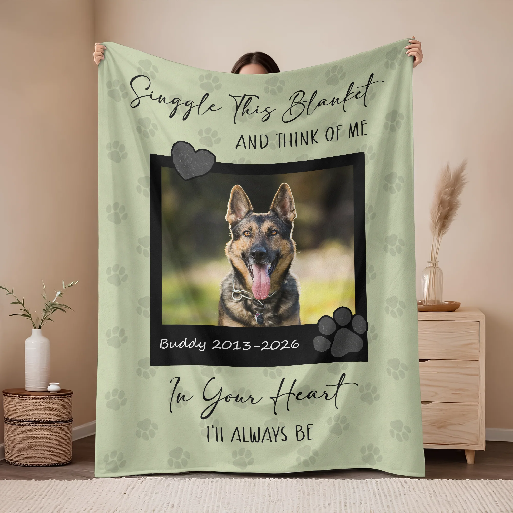 Personalized Dog Memorial Photo Blanket Gift, Pet Loss Keepsake Remembrance Gift For Dog Mom Dad Bereavement Gift HO82 903068 - Image 5