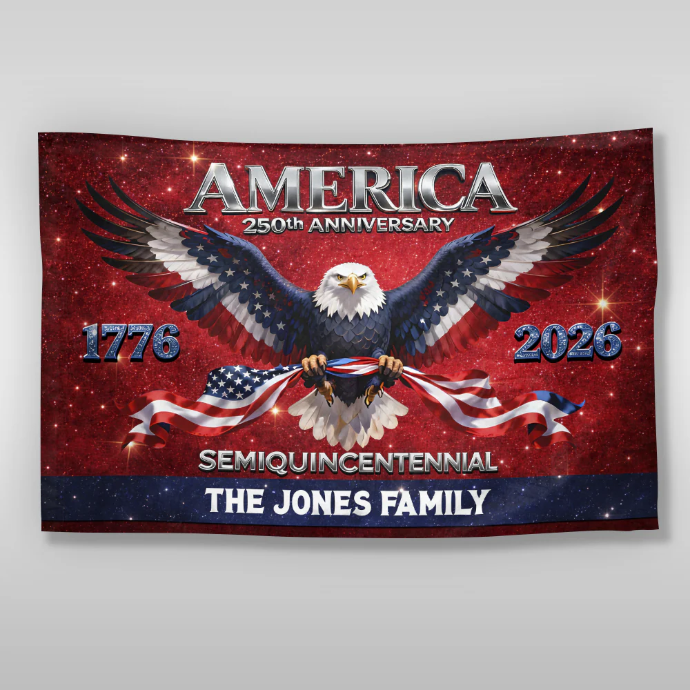 Personalized Eagle America 250th Birthday House Flag CH07 910646 - Image 6